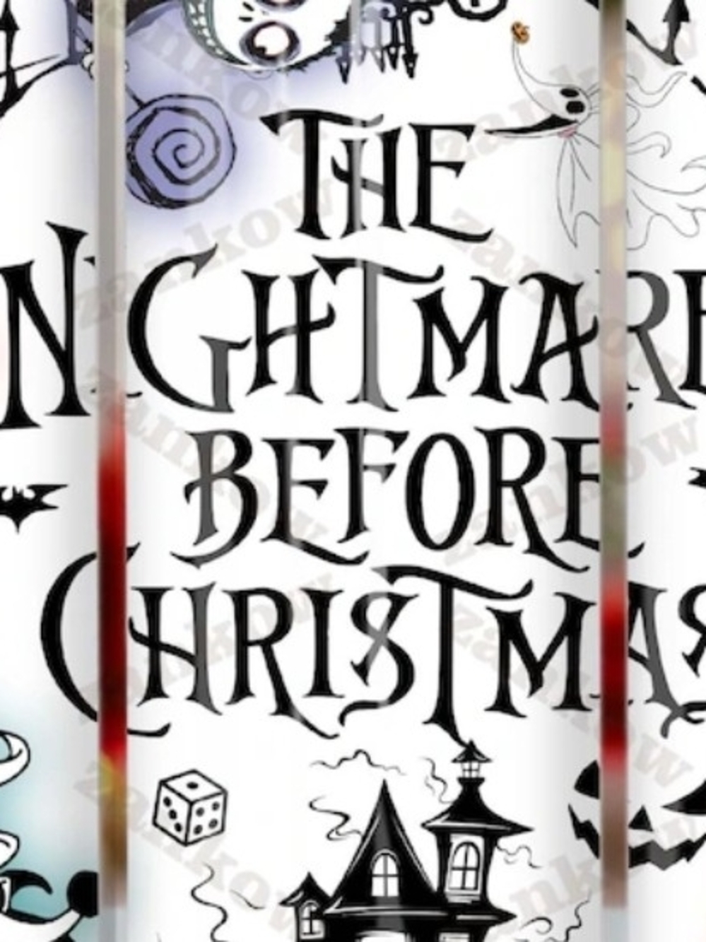 NIGHTMARE BEFORE CHRISTMAS WHITE BACKGROUND 20 OZ SKINNY TUMBLER